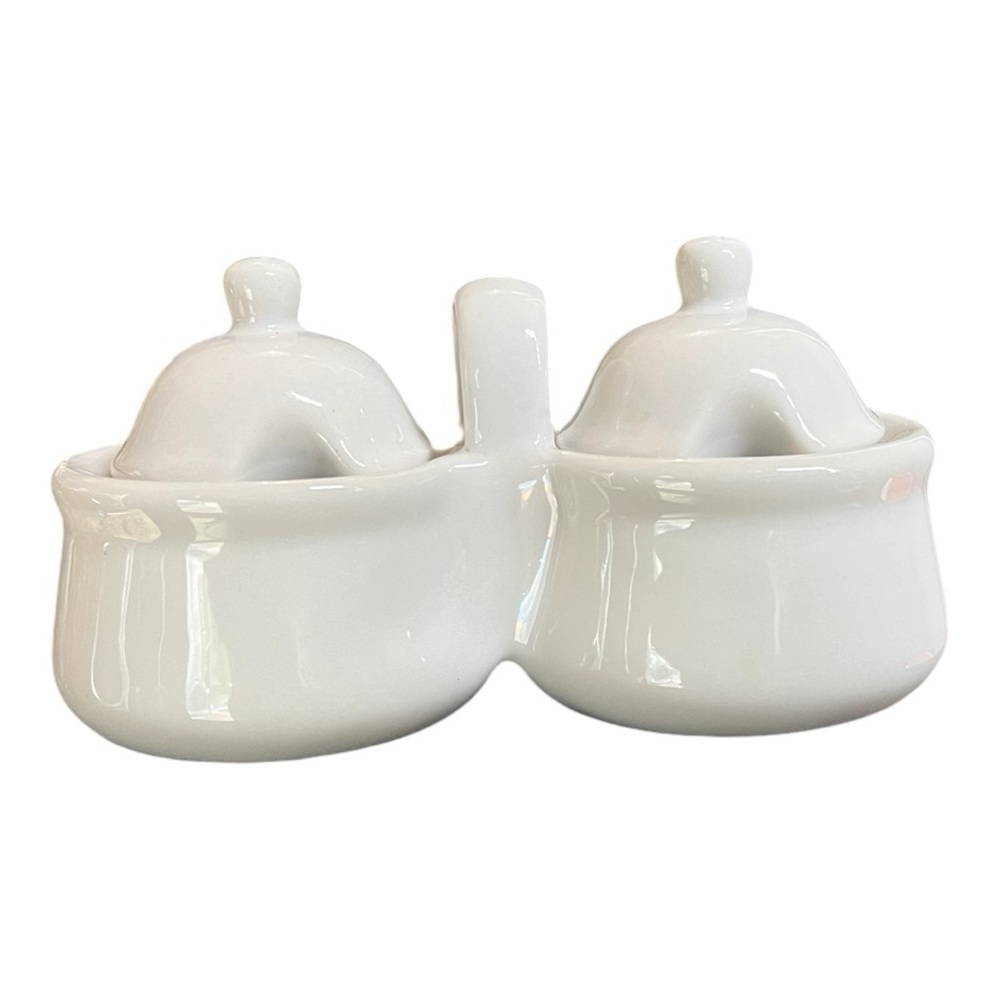 Houston Harvest Dining White Condiment Sweving Set